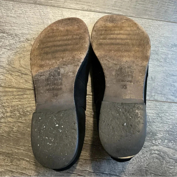Eileen Fisher Black Suede Vero Cuoio Slip On‎ Loafer Size 6 1/2 - Picture 7 of 11
